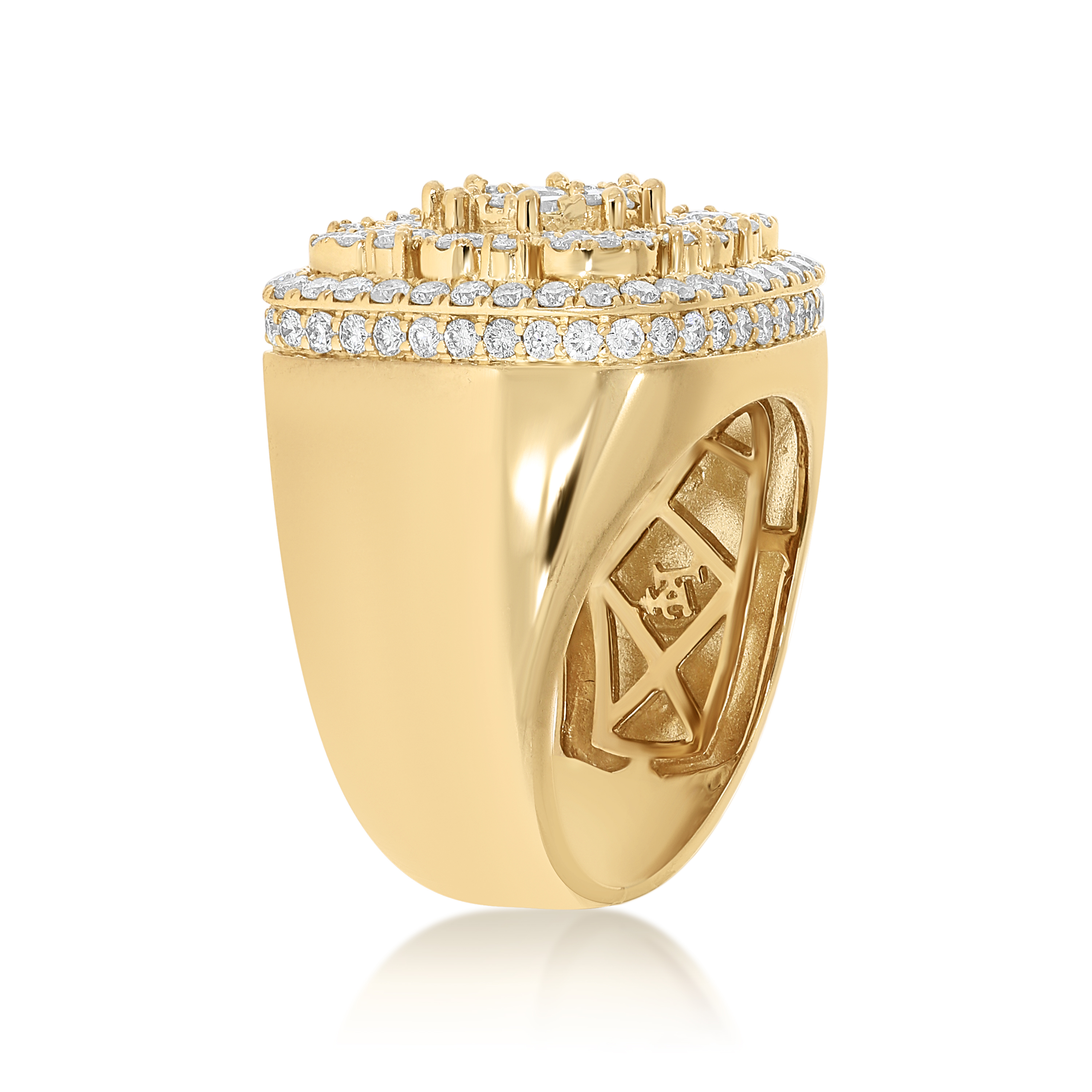 Men's Diamond Ring 3.29 ct. 10k Yellow Gold